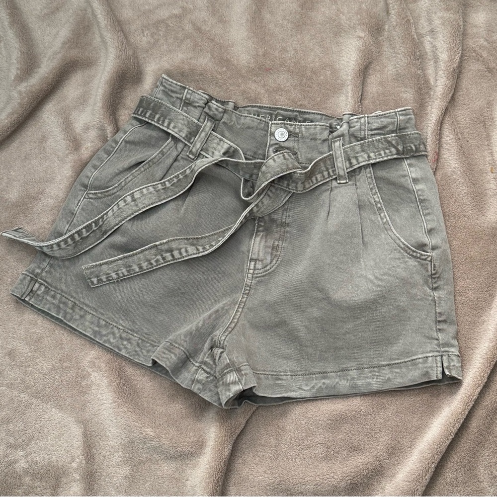 Gray/green Women's Shorts American Eagle highest rise mom shorts size 2